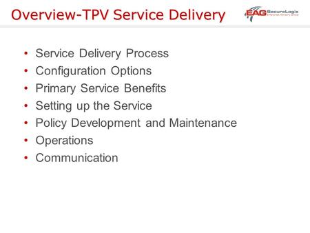 Overview-TPV Service Delivery