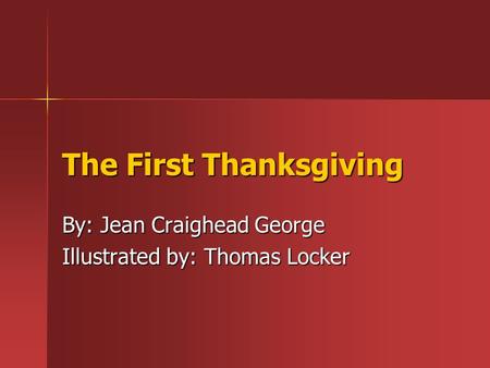 The First Thanksgiving