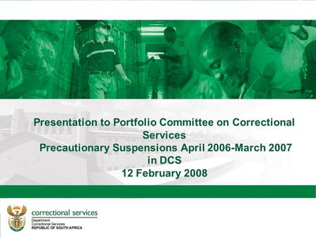 Introduction to Central Services Branch Building a caring correctional system that truly belongs to all Presentation to Portfolio Committee on Correctional.