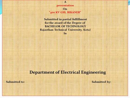 Department of Electrical Engineering