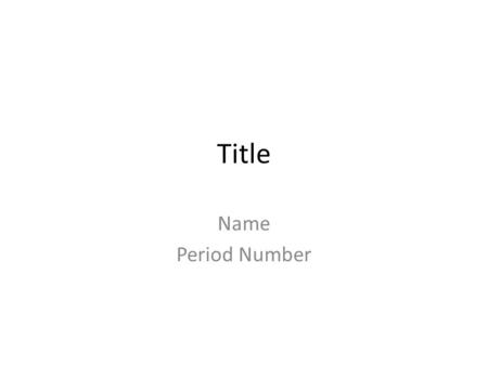 Title Name Period Number.