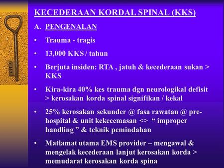 KECEDERAAN KORDAL SPINAL (KKS)