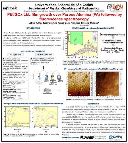 5. Thereafter 10-bilayers of PEI/GOx LbL film were produced followed by photoluminescence emission spectrums. PEI/GOx LbL film growth over Porous Alumina.