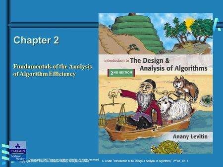 Copyright © 2007 Pearson Addison-Wesley. All rights reserved. A. Levitin “ Introduction to the Design & Analysis of Algorithms, ” 2 nd ed., Ch. 1 Chapter.