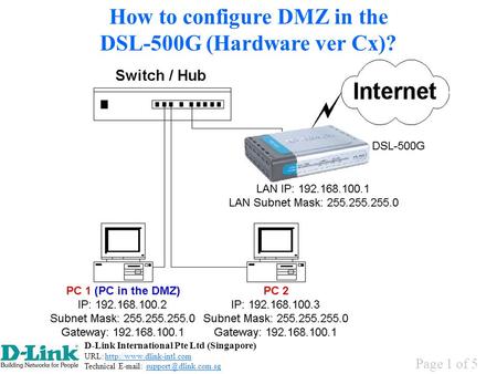 Page 1 of 5 D-Link International Pte Ltd (Singapore) URL:  Technical