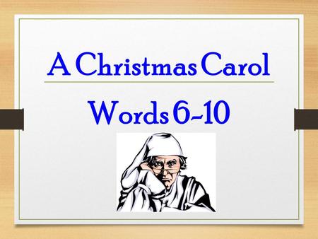 A Christmas Carol Words 6-10. The miser, despite having lots of money, refused to donate to charity. Miser: (n.) A person who hates to spend money a very.