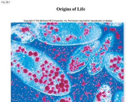 Fig. 26.1 Origins of Life. Page 504 Panspermia hypothesis.