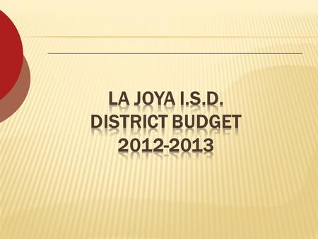 1CERTIFIED PROPERTY VALUES$ 2,131,558,977 2TAX RATES1.31 a. MAINTENANCE & OPERATIONS1.170 b. DEBT SERVICE0.141 3COLLECTION RATE98% 4TAX REVENUES$ 27,143,822.