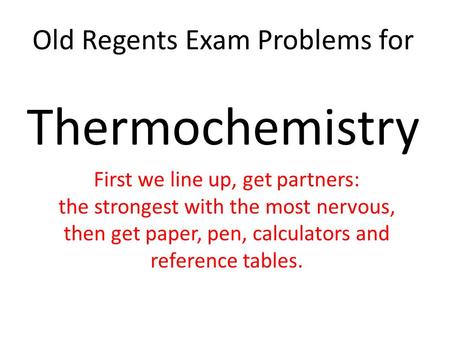 Old Regents Exam Problems for