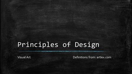 Visual Art Definitions from: artlex.com