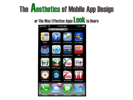 The A esthetics of Mobile App Design or The Way Effective Apps Look to Users.