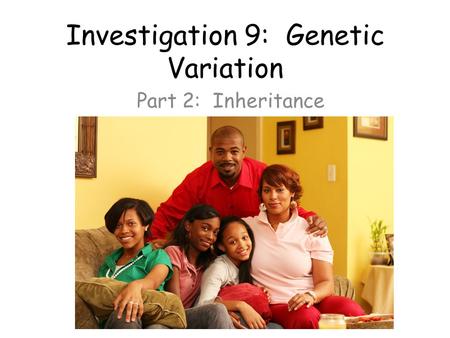 Investigation 9: Genetic Variation