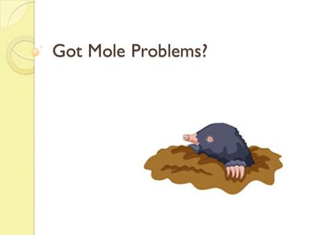 Got Mole Problems?.