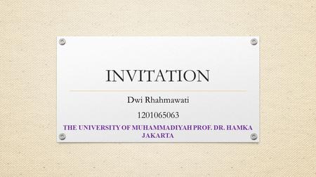 THE UNIVERSITY OF MUHAMMADIYAH PROF. DR. HAMKA