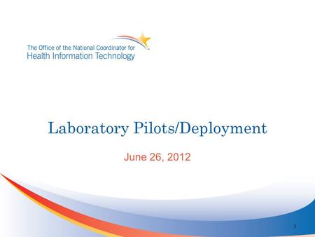 Laboratory Pilots/Deployment June 26, 2012 1. Participants Coordination of Effort Validation Suite Vocabulary Group Implementation Guide Analysis LRI/LOI/eDOS.