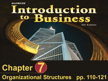 Chapter 7 Organizational Structurespp. 110-121 Chapter 7 - Organizational StructuresSlide 2 Learning Objectives 1.Explain the overall purpose of management.