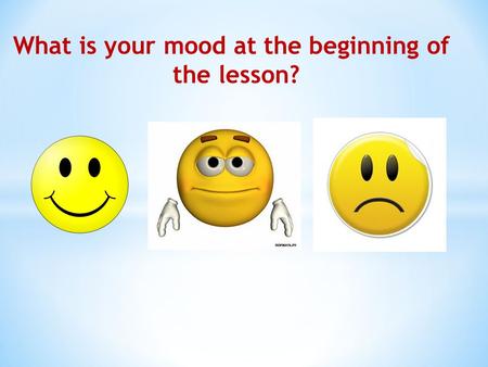 What is your mood at the beginning of the lesson?.