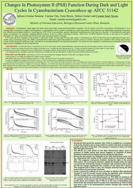 Iuliana-Cristina Simeoni, Ciprian Chis, Oana Sicora, Dalton Carmel and Cosmin Ionel Sicora   Changes In Photosystem II (PSII)