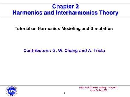 Chapter 2 Harmonics and Interharmonics Theory