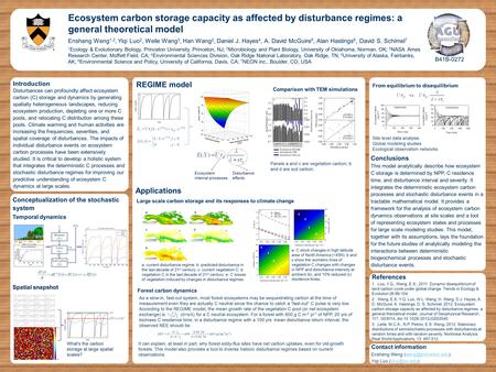 Ecosystem carbon storage capacity as affected by disturbance regimes: a general theoretical model Introduction Disturbances can profoundly affect ecosystem.