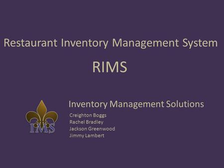 Restaurant Inventory Management System