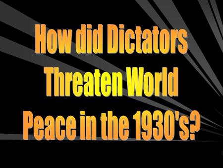 A Dictator in the Soviet Union (U.S.S.R) Joseph Stalin ––C––Came into power after Lenin’s death in 1924 and ruled as dictator Dictator is a ruler who.