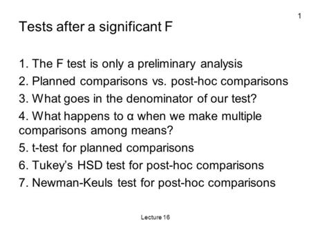 Tests after a significant F