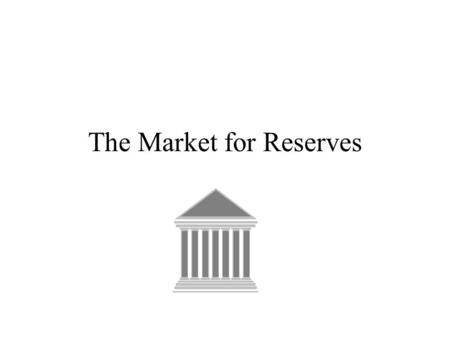 The Market for Reserves. Demand for Reserves ffr Reserves 0 When the federal funds rate is high, the opportunity cost of holding excess reserves is also.