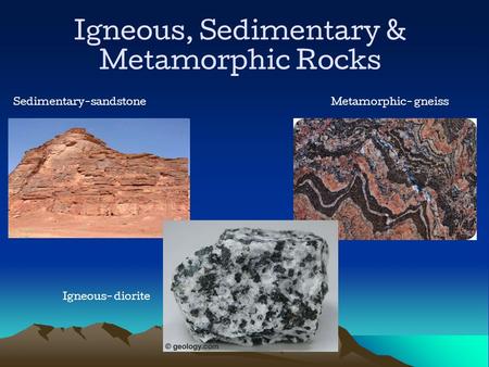 Igneous, Sedimentary & Metamorphic Rocks