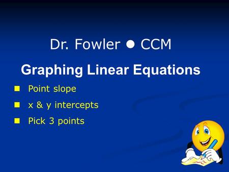 Graphing Linear Equations