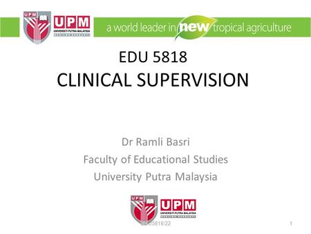 EDU 5818 CLINICAL SUPERVISION