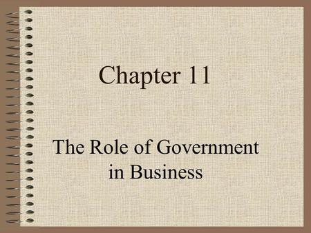 The Role of Government in Business