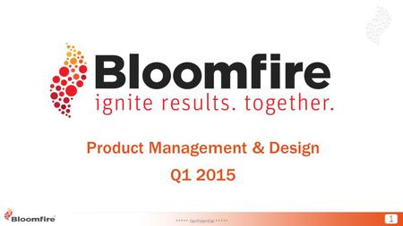 1 Product Management & Design Q1 2015 ***** Confidential *****