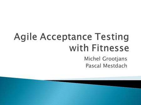 Michel Grootjans Pascal Mestdach.  Michel Grootjans ◦ Enterprise Architect ◦