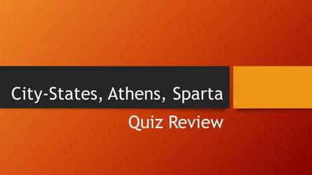 City-States, Athens, Sparta