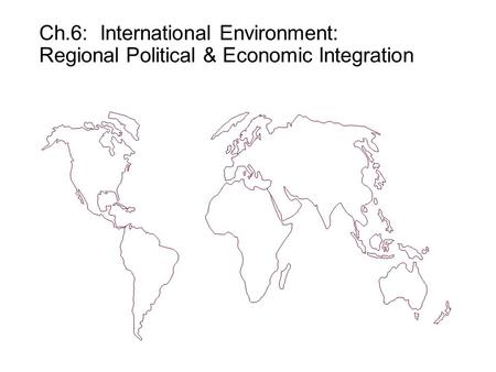 Levels of Economic Integration