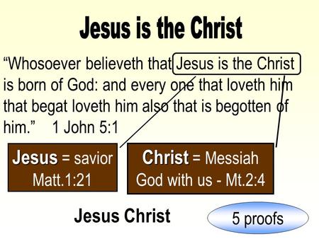 “Whosoever believeth that Jesus is the Christ is born of God: and every one that loveth him that begat loveth him also that is begotten of him.” 1 John.