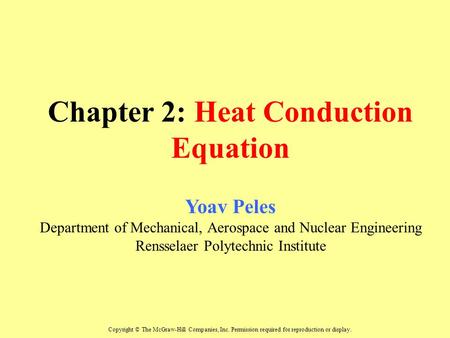 Chapter 2: Heat Conduction Equation