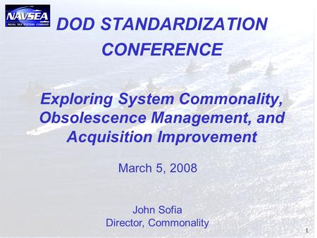 DOD STANDARDIZATION CONFERENCE