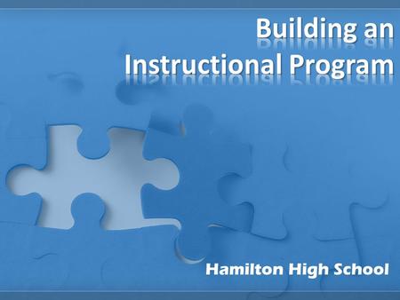 Hamilton High School. Principles & Beliefs Component Parts Best Practices Research-Based.