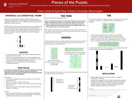 RATIONALE and CONCEPTUAL FRAME Students enter middle school at different levels of reasoning about multiplicative relationships. These levels affect the.