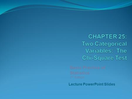 Lecture PowerPoint Slides Basic Practice of Statistics 7 th Edition.