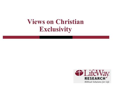 Views on Christian Exclusivity. 2 Methodology  The telephone survey of Protestant pastors was conducted in May 2011  The calling list was randomly drawn.