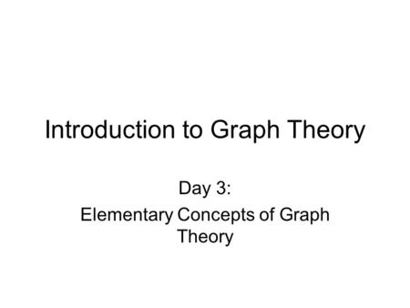 Introduction to Graph Theory