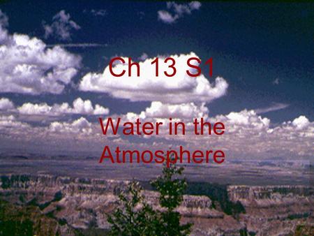 Water in the Atmosphere