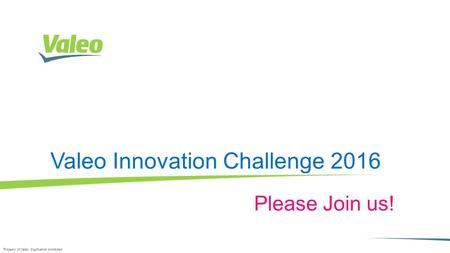 Valeo Innovation Challenge 2016