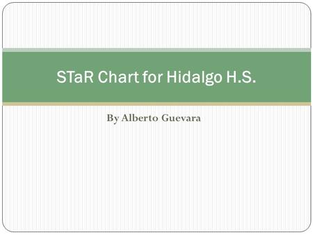 By Alberto Guevara STaR Chart for Hidalgo H.S.. How can we use the Texas campus STaR Chart? To create and/or update the district’s technology plan To.