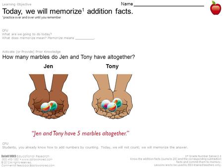 DataWORKS Educational Research (800) 495-1550  © 2012 All rights reserved. Comments? 1 st Grade Number Sense.