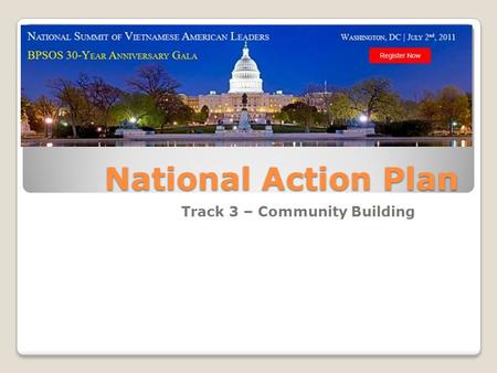 National Action Plan Track 3 – Community Building.