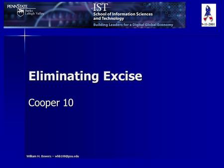 William H. Bowers – Eliminating Excise Cooper 10.